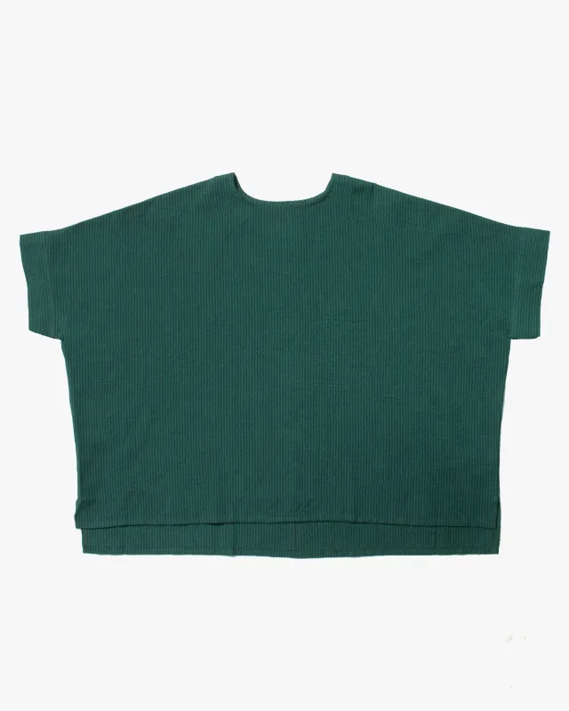 ToK Tunic, Oversized, Teal with Indigo Shima made by Kiriko