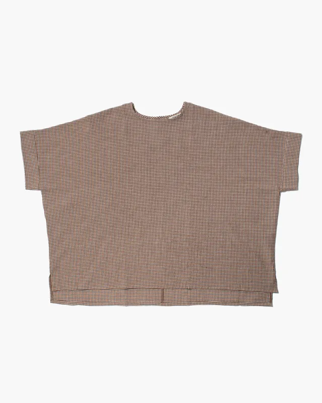 ToK Tunic, Oversized, Brown Gingham made by Kiriko