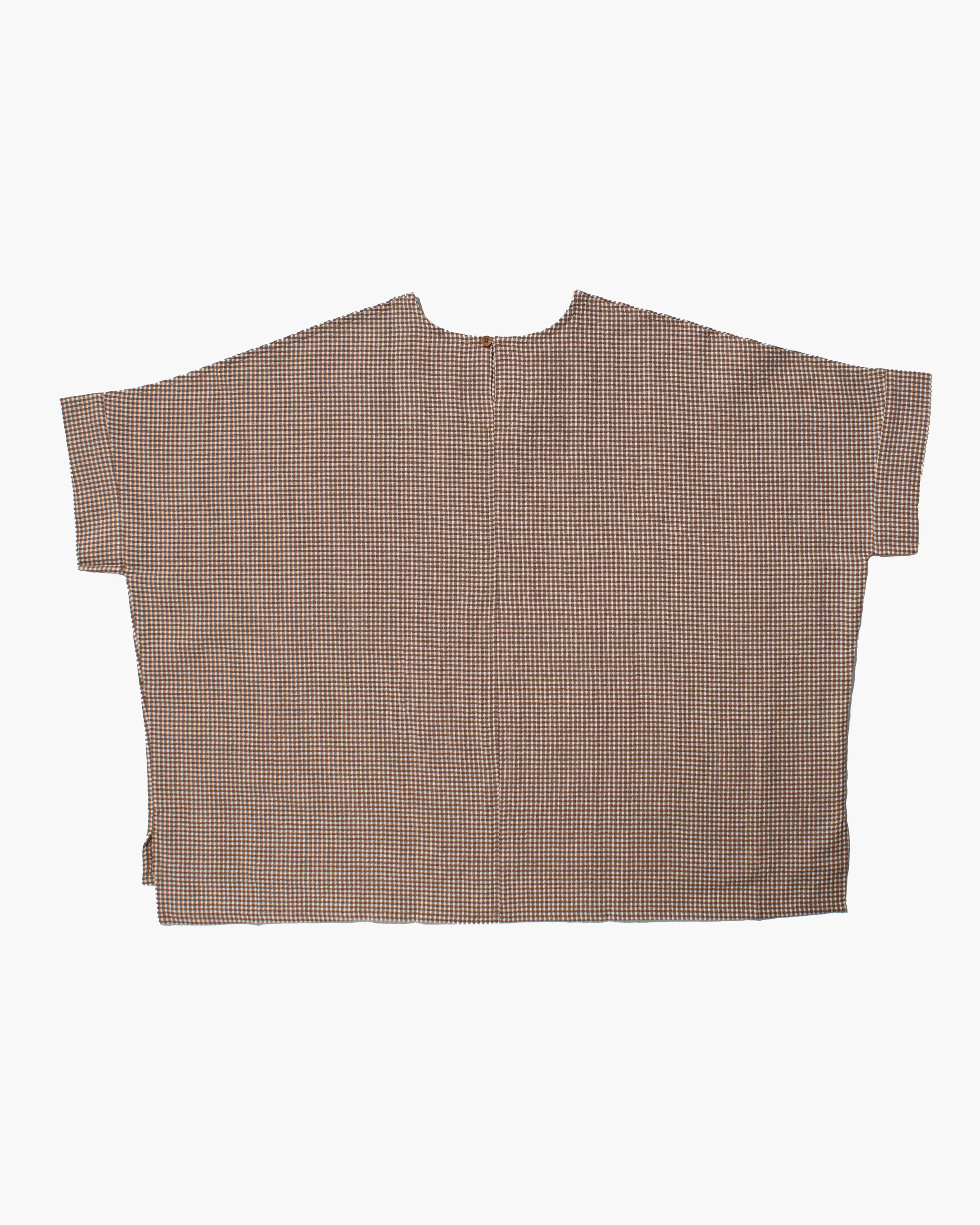 ToK Tunic, Oversized, Brown Gingham sold by Kiriko product image thumbnail 3