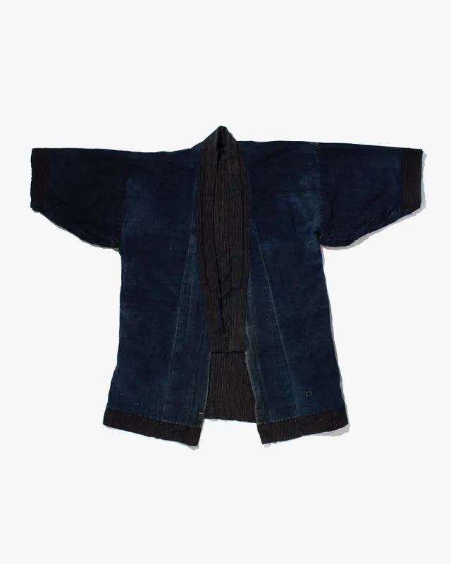 Vintage Noragi Jacket, Indigo with Striped Interior sold by Kiriko