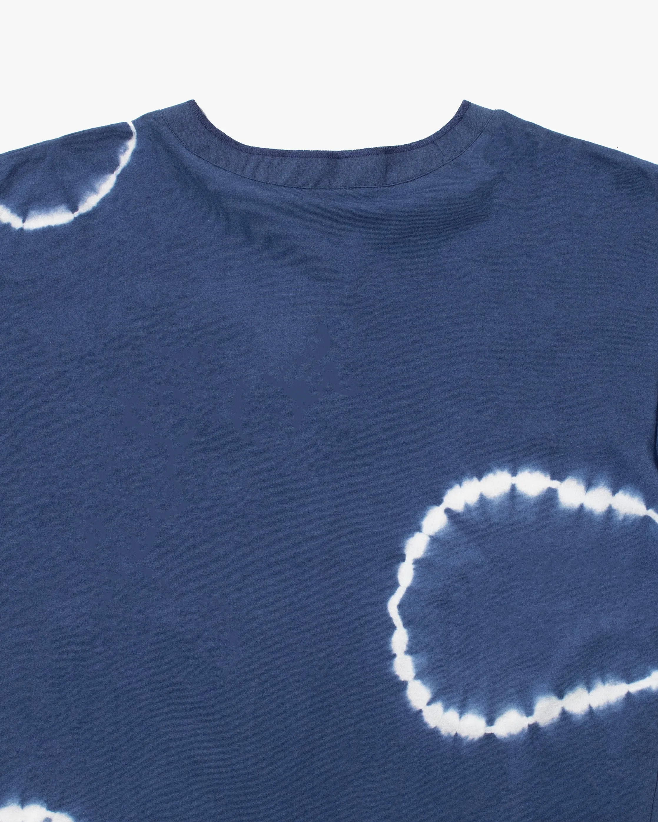 Wa-Modern, Short Sleeve Button Up Tunic, Blue Shibori Tye Dye sold by Kiriko product image thumbnail 4