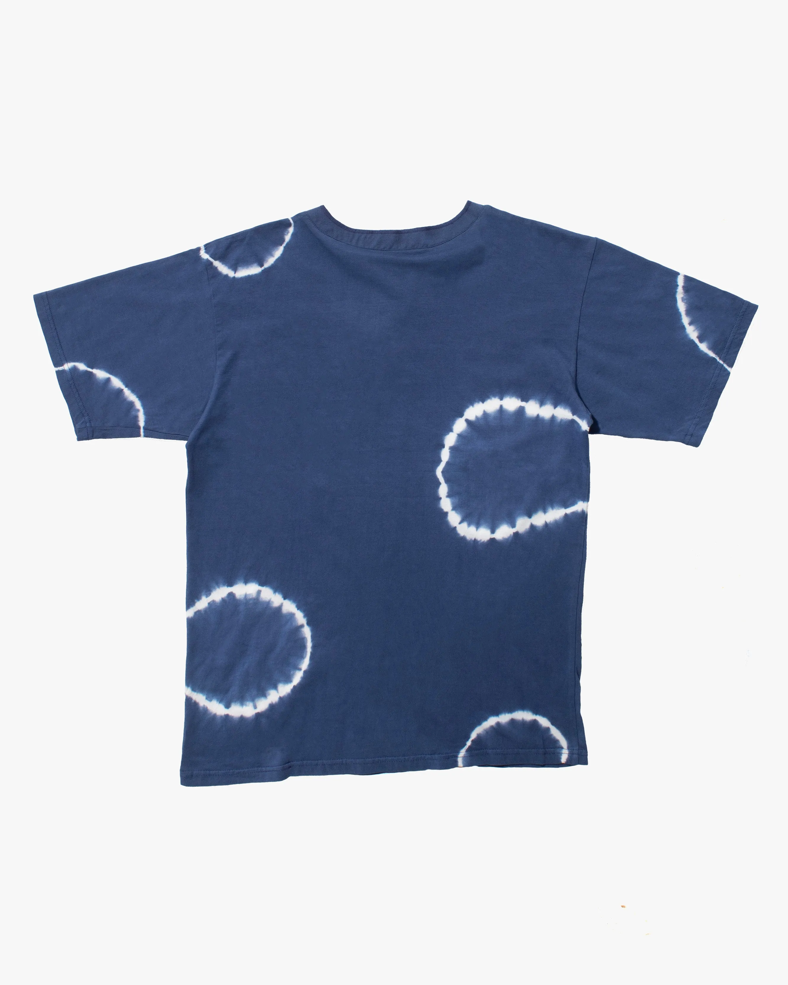 Wa-Modern, Short Sleeve Button Up Tunic, Blue Shibori Tye Dye sold by Kiriko product image thumbnail 3