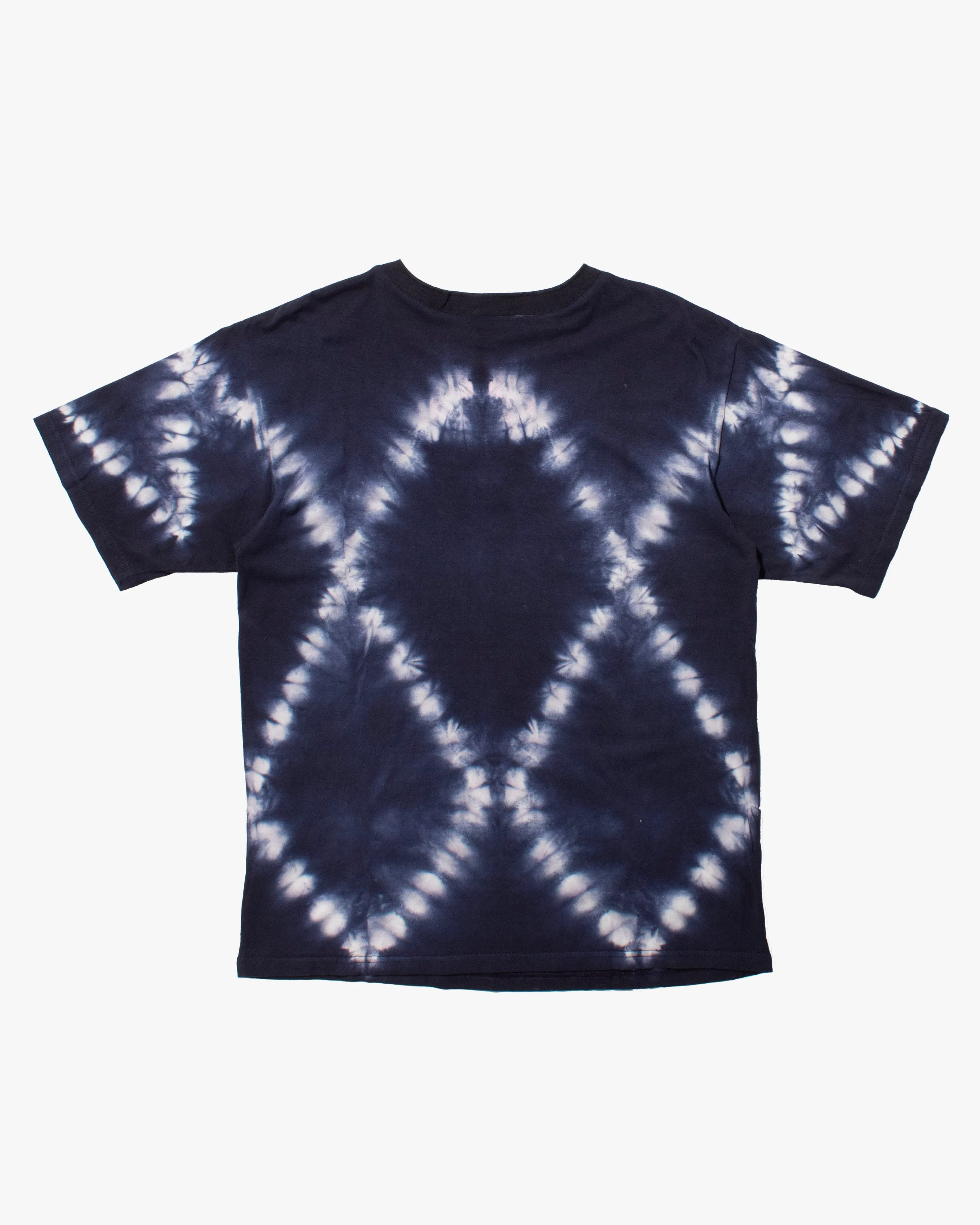 Wa-Modern, Short Sleeve Button Up Tunic, Navy Shibori Tye Dye sold by Kiriko product image thumbnail 3