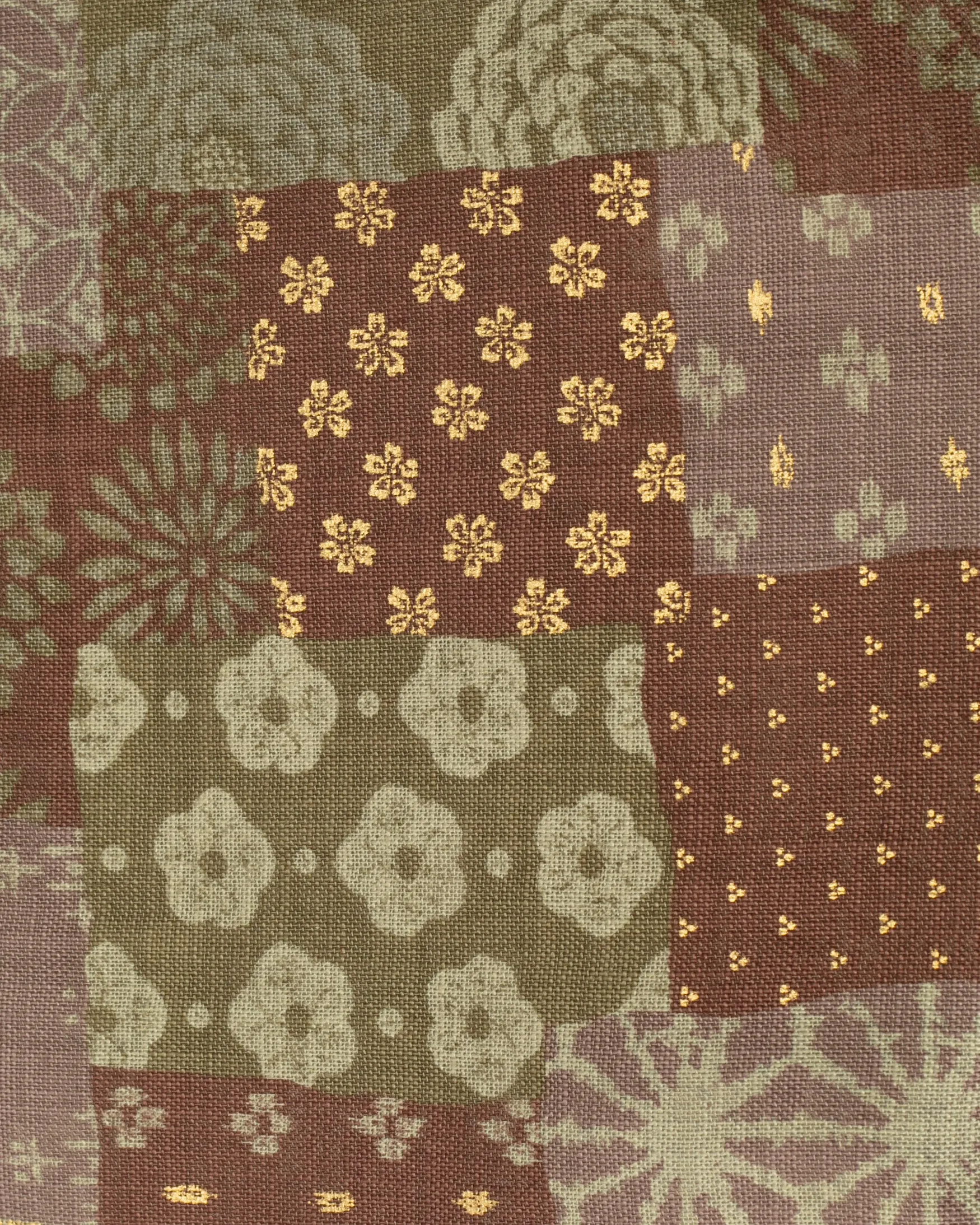 Kiriko Original Obi Stand-Up Pouch, Multi Patchwork, Azuki and Gold with Tassle sold by Kiriko product image thumbnail 4