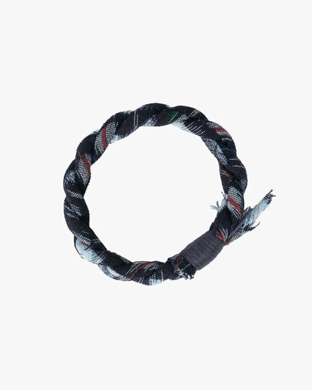 Boet x Kiriko Bracelet, Indigo with Light Blue and Red Kasuri sold by Kiriko