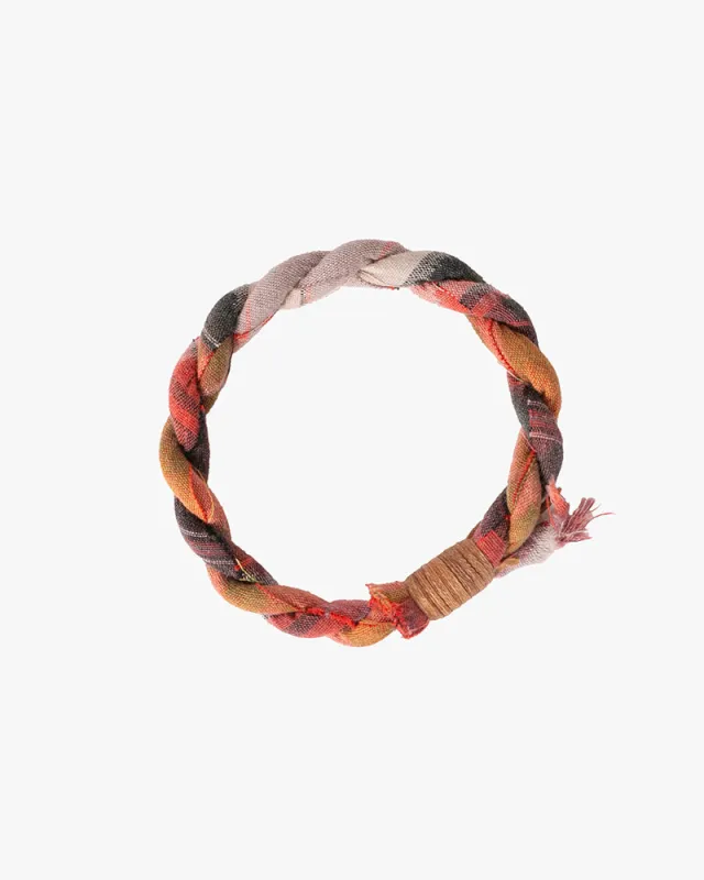 Boet x Kiriko Bracelet, Gray and Orange Plaid sold by Kiriko
