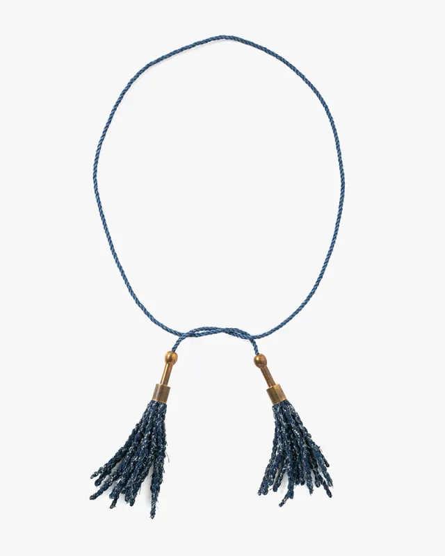 Boet X Kiriko Necklace, Yanagi, Indigo Katazome sold by Kiriko