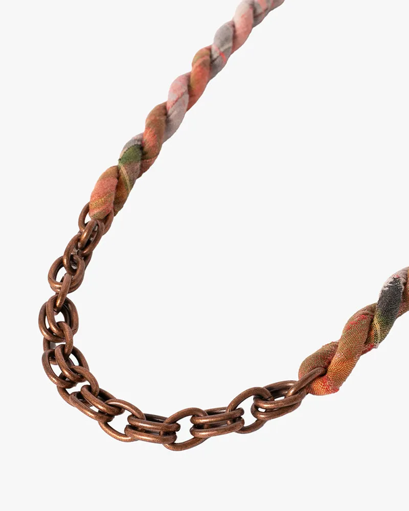 Boet x Kiriko Necklace, Gray and Orange Plaid sold by Kiriko product image thumbnail 2