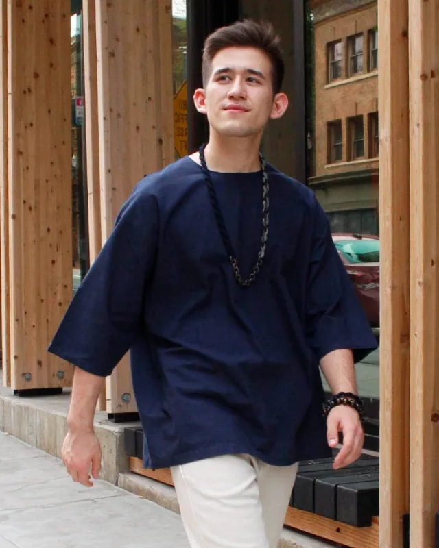 Prospective Flow Shirt, Muro, Dark Navy sold by Kiriko