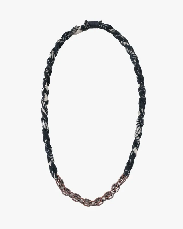 Boet x Kiriko Necklace, Faded Indigo Katazome sold by Kiriko