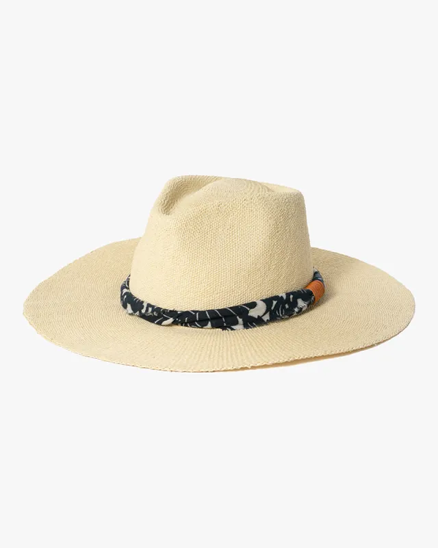 Kiriko Custom Panama Hat, Straw, Indigo Katazome sold by Kiriko