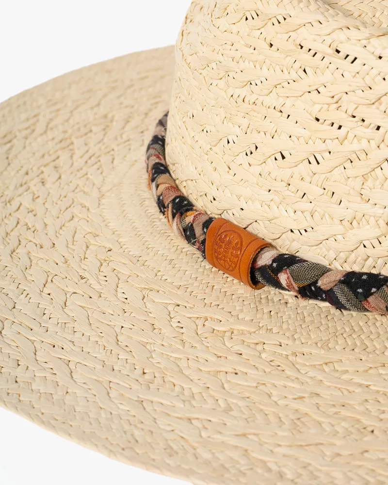 Kiriko Custom Panama Hat, Straw, Braided Shades of Indigo, Orange, and Burgundy sold by Kiriko product image thumbnail 5