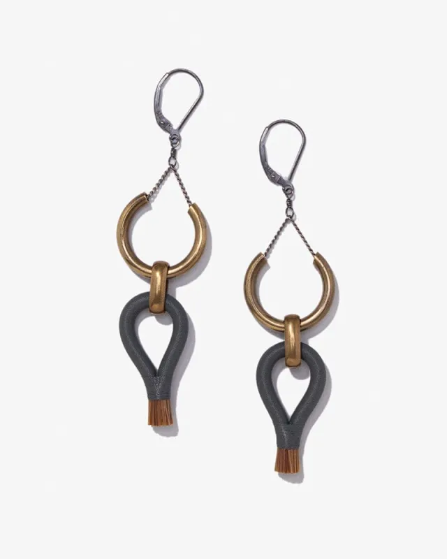Boet Lux Earrings, Horse Tassel, Storm and Light Chestnut sold by Kiriko