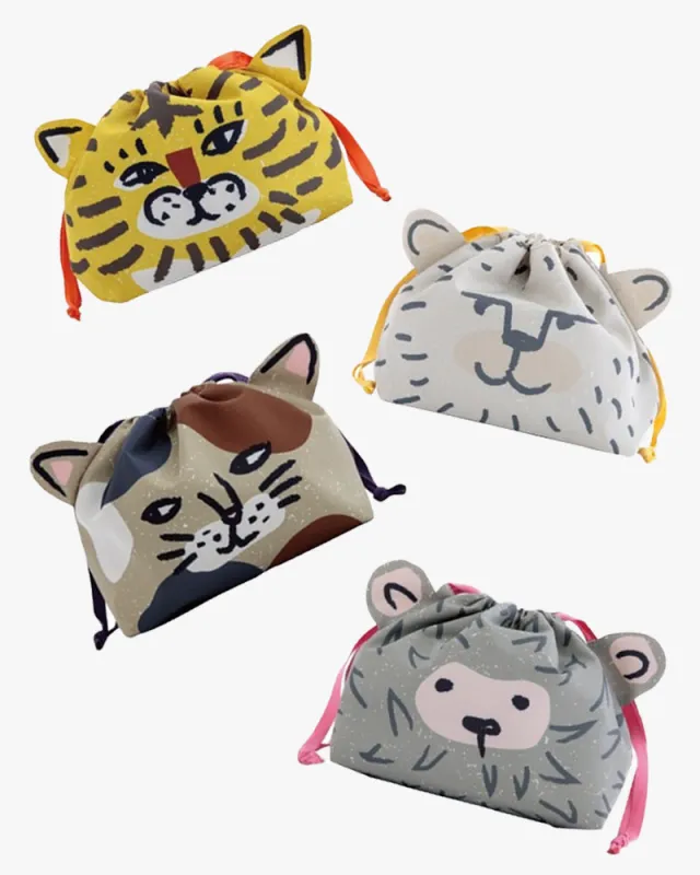 Lunch Bag/Kinchaku, Bisque, Momonga Series sold by Kiriko