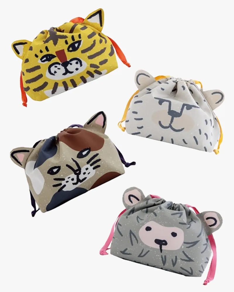 Lunch Bag/Kinchaku, Bisque, Momonga Series sold by Kiriko