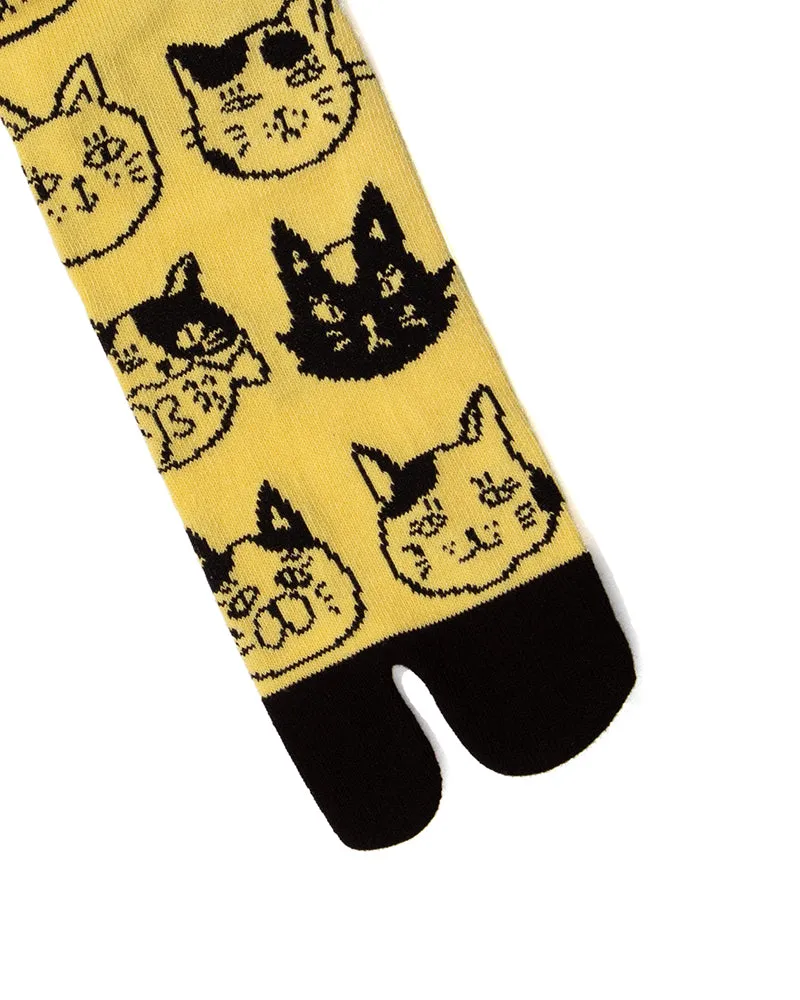 Wa Modern, Tabi Socks, Crew, Yellow and Cats (M/L) sold by Kiriko product image thumbnail 2
