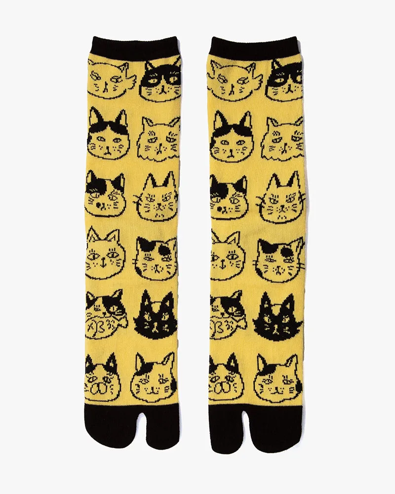 Wa Modern, Tabi Socks, Crew, Yellow and Cats (M/L) sold by Kiriko product image thumbnail 3