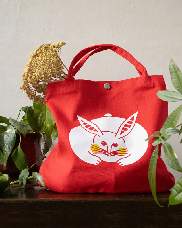 Wa Modern Tote, Red Usagi sold by Kiriko