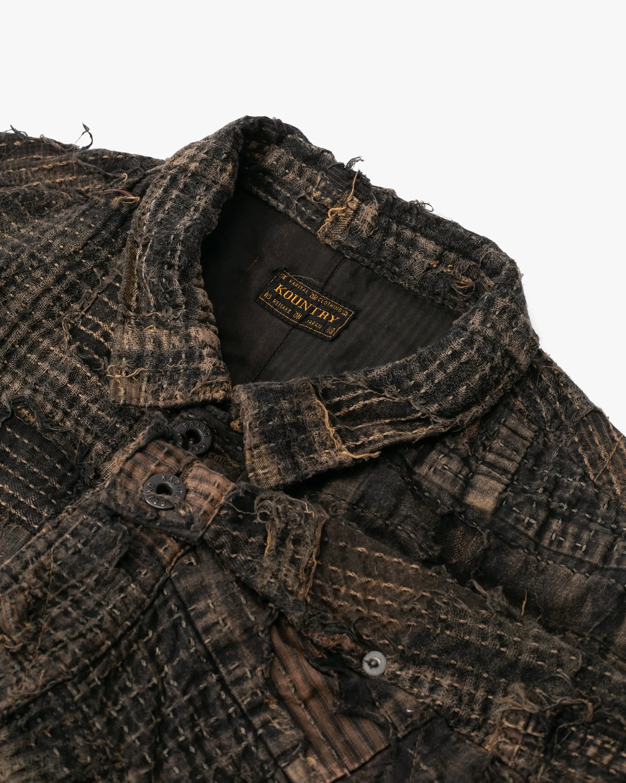 Japanese Repro Jacket, 2XL, Kapital Kountry, Patched Boro Style, Fully Sashiko-Stitched - XXL sold by Kiriko product image thumbnail 2
