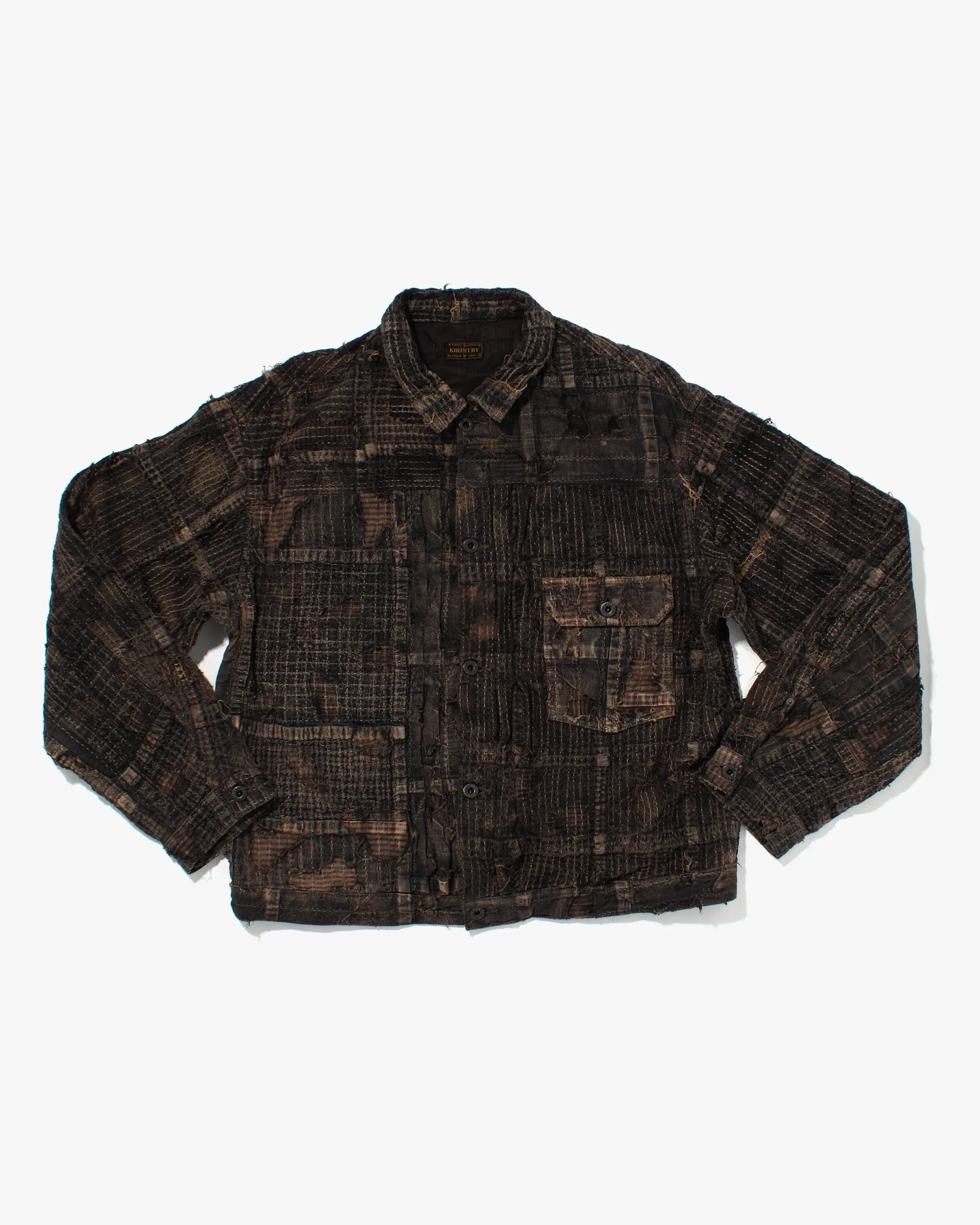 Japanese Repro Jacket, 2XL, Kapital Kountry, Patched Boro Style, Fully Sashiko-Stitched - XXL sold by Kiriko