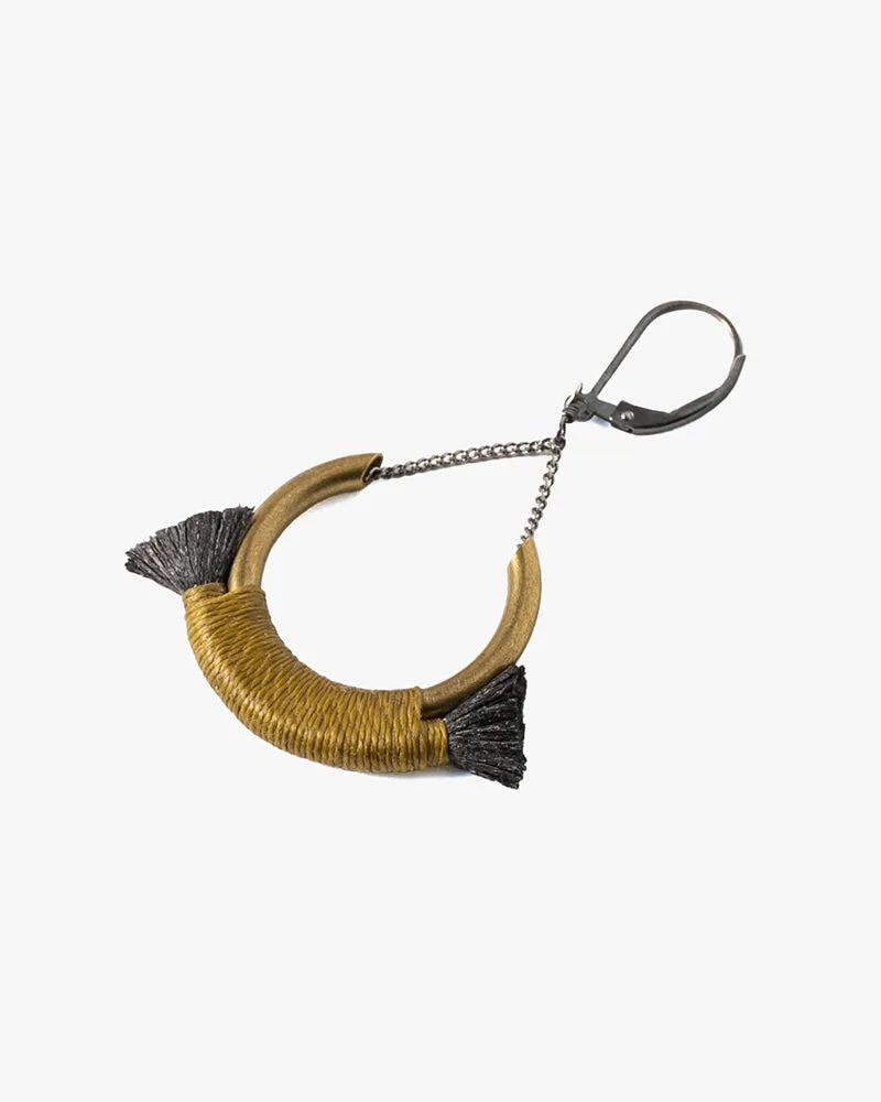 Boet Earrings, Crest, Brass and Black sold by Kiriko product image thumbnail 3