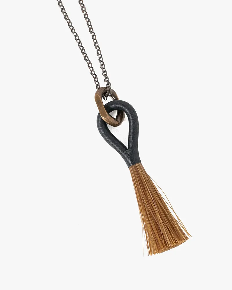 Boet Necklace, Horse Tassel, Black with Light Chestnut sold by Kiriko product image thumbnail 2