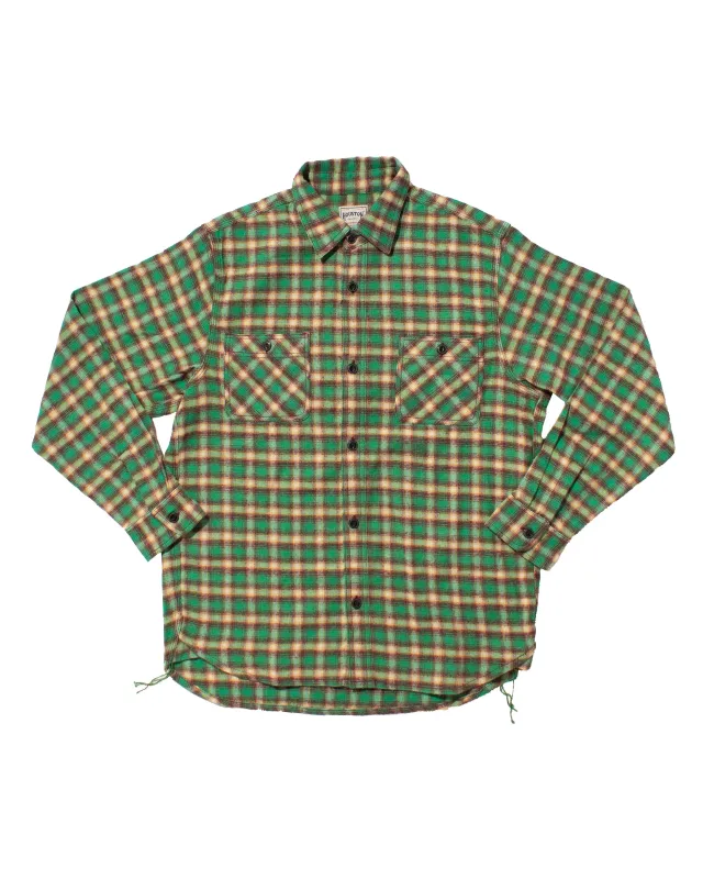 Japanese Repro Button Up Shirt, Houston, Green and Yellow Plaid- XL sold by Kiriko