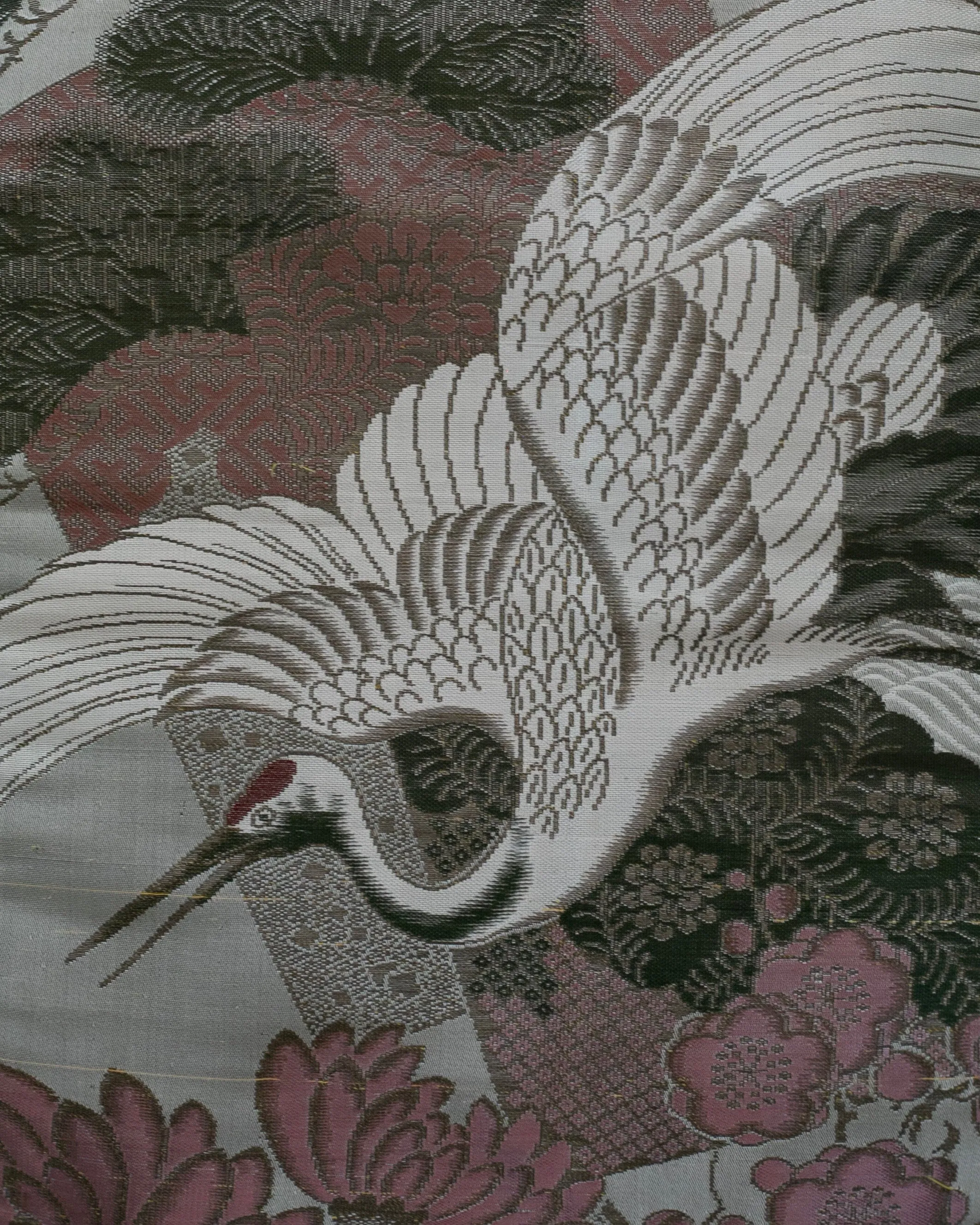 Kiriko Original Waxed Canvas Obi Tote Bag, Green, Tsuru and Pine sold by Kiriko product image thumbnail 5