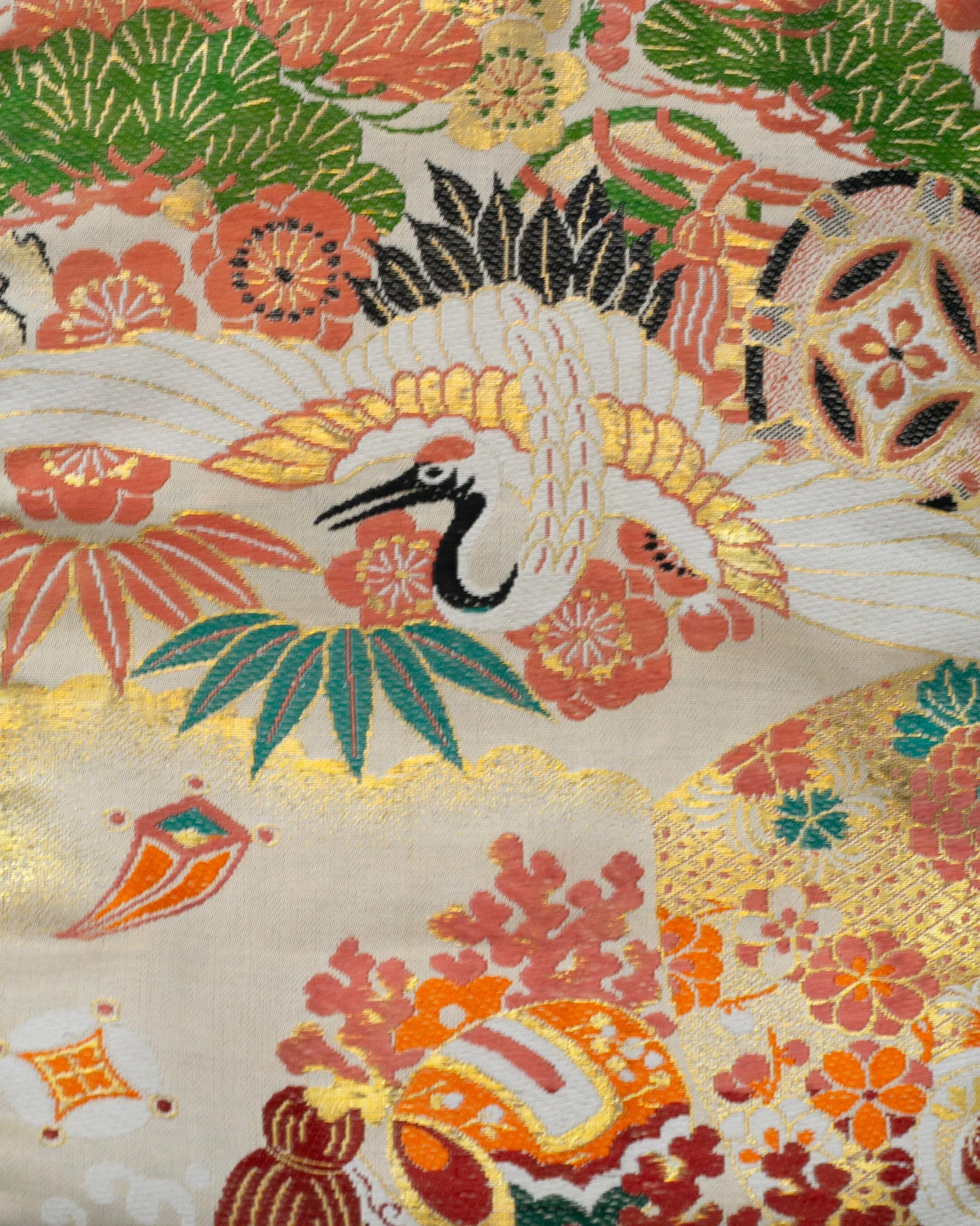 Kiriko Original Waxed Canvas Obi Tote Bag, Black, Tsuru and Kozuchi sold by Kiriko product image thumbnail 4