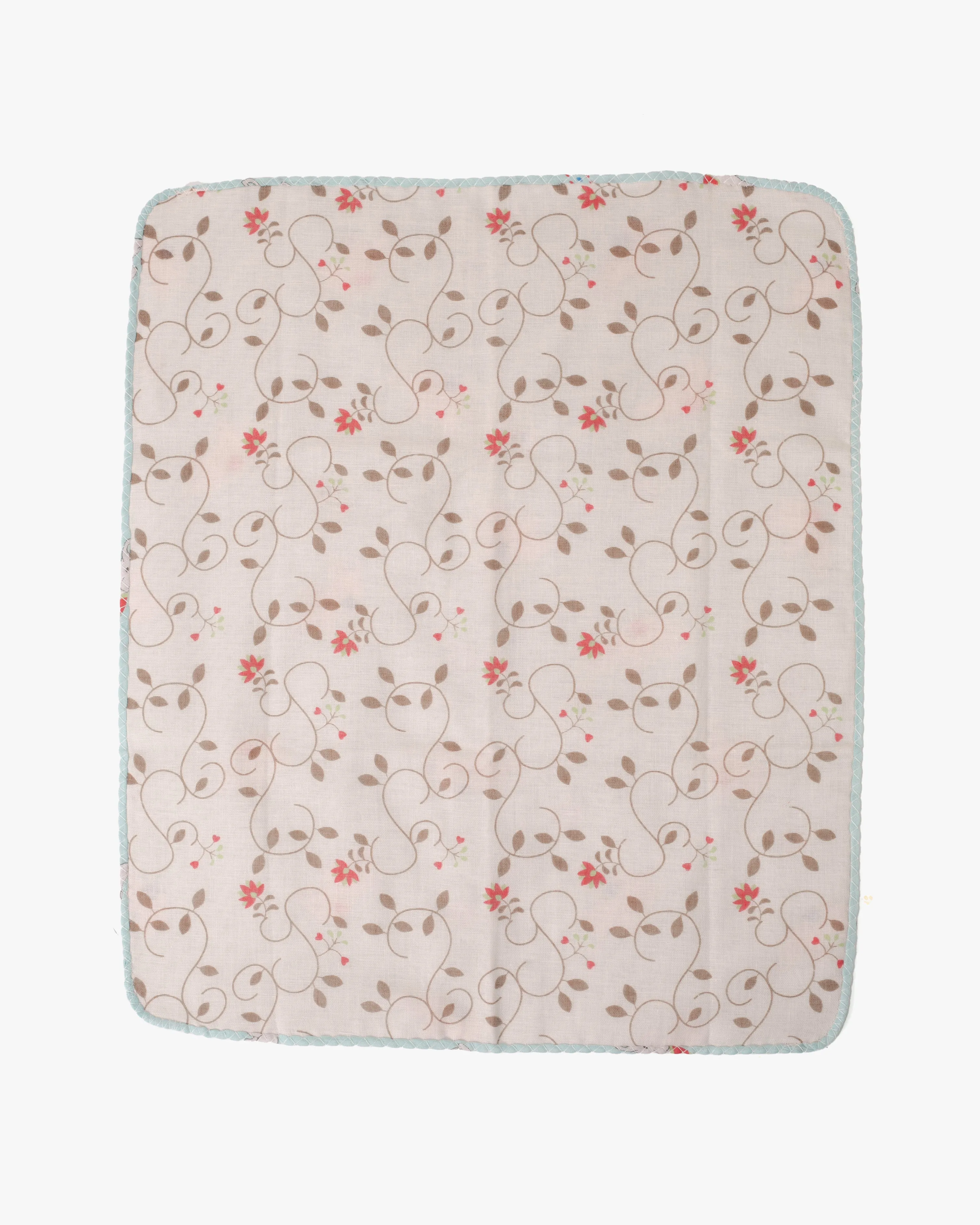 Kurochiku, Two-Sided Cotton Handkerchief, Light Blue with Elephants sold by Kiriko product image thumbnail 3