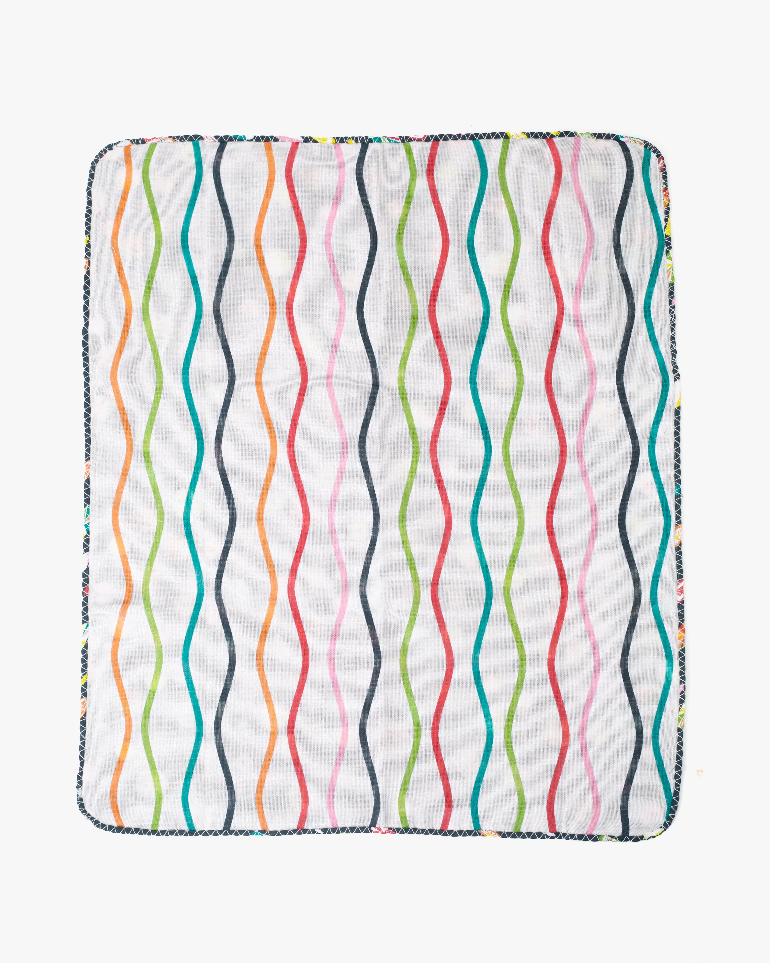 Kurochiku, Two-Sided Cotton Handkerchief, Fruit Candy and Multi-Color Tatewaku sold by Kiriko product image thumbnail 3