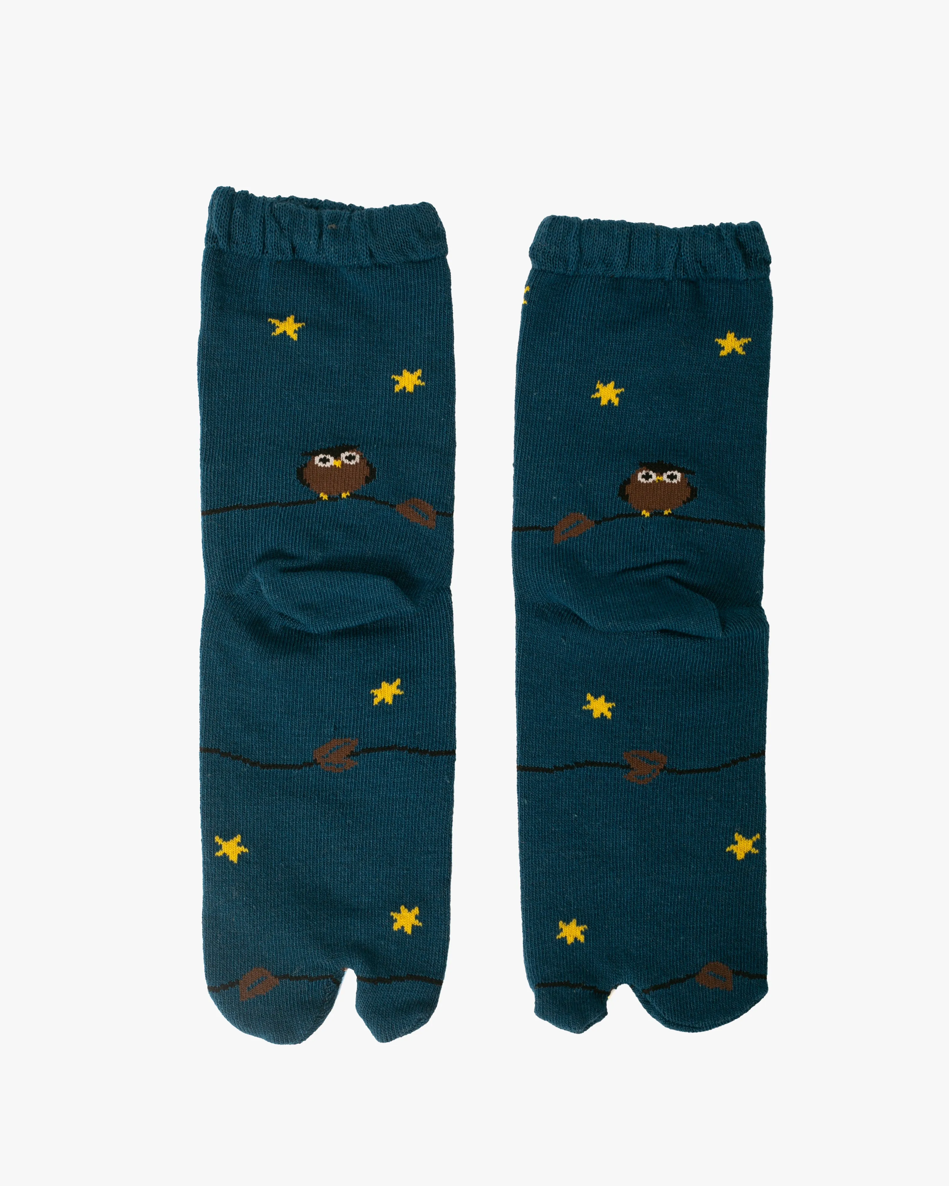 Kurochiku, Tabi Socks, Crew, Navy Owl and Stars- S/M sold by Kiriko product image thumbnail 2