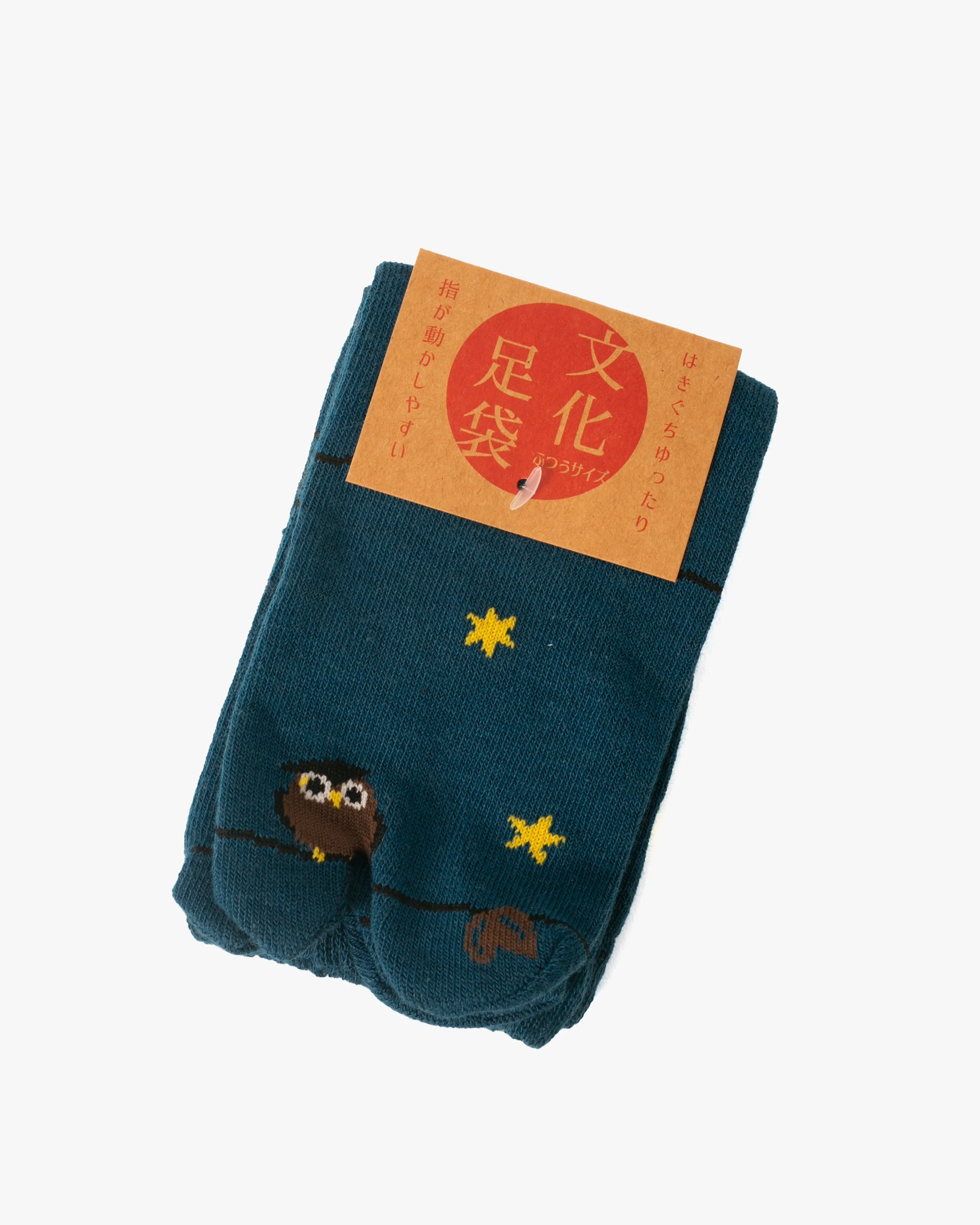 Kurochiku, Tabi Socks, Crew, Navy Owl and Stars- S/M sold by Kiriko product image thumbnail 4
