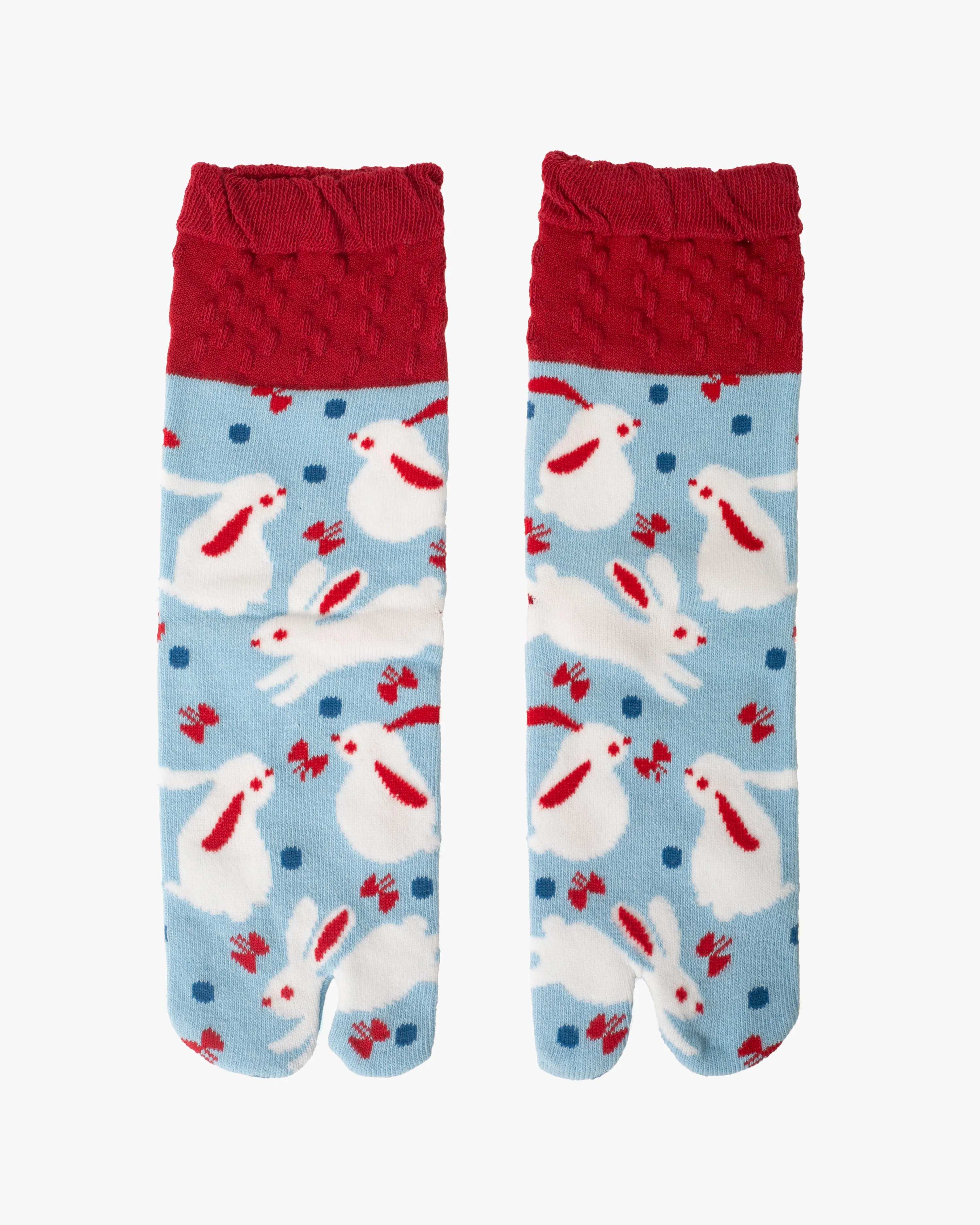 Kurochiku, Tabi Socks, Crew, Blue with White Usagi- S/M sold by Kiriko