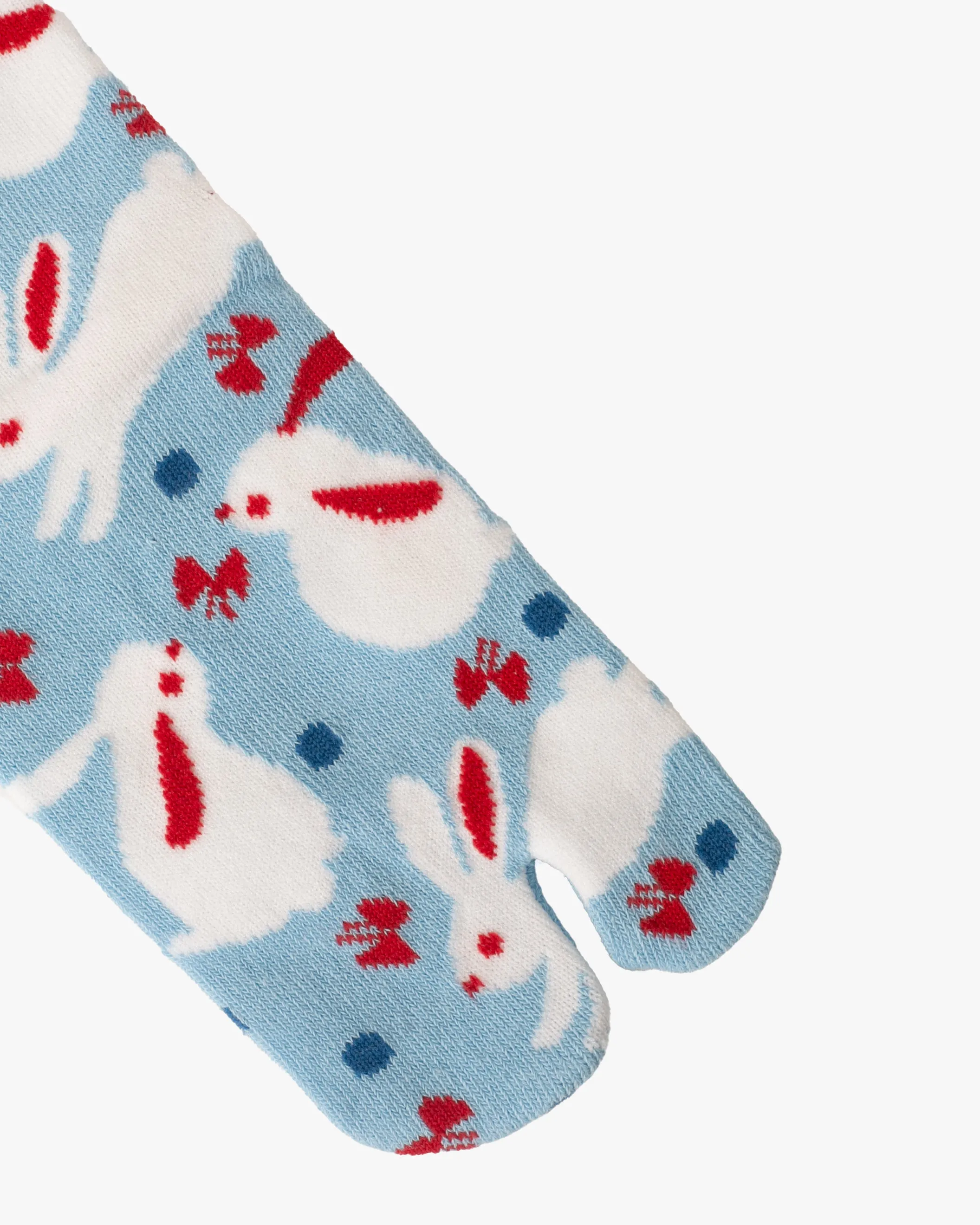 Kurochiku, Tabi Socks, Crew, Blue with White Usagi- S/M sold by Kiriko product image thumbnail 3