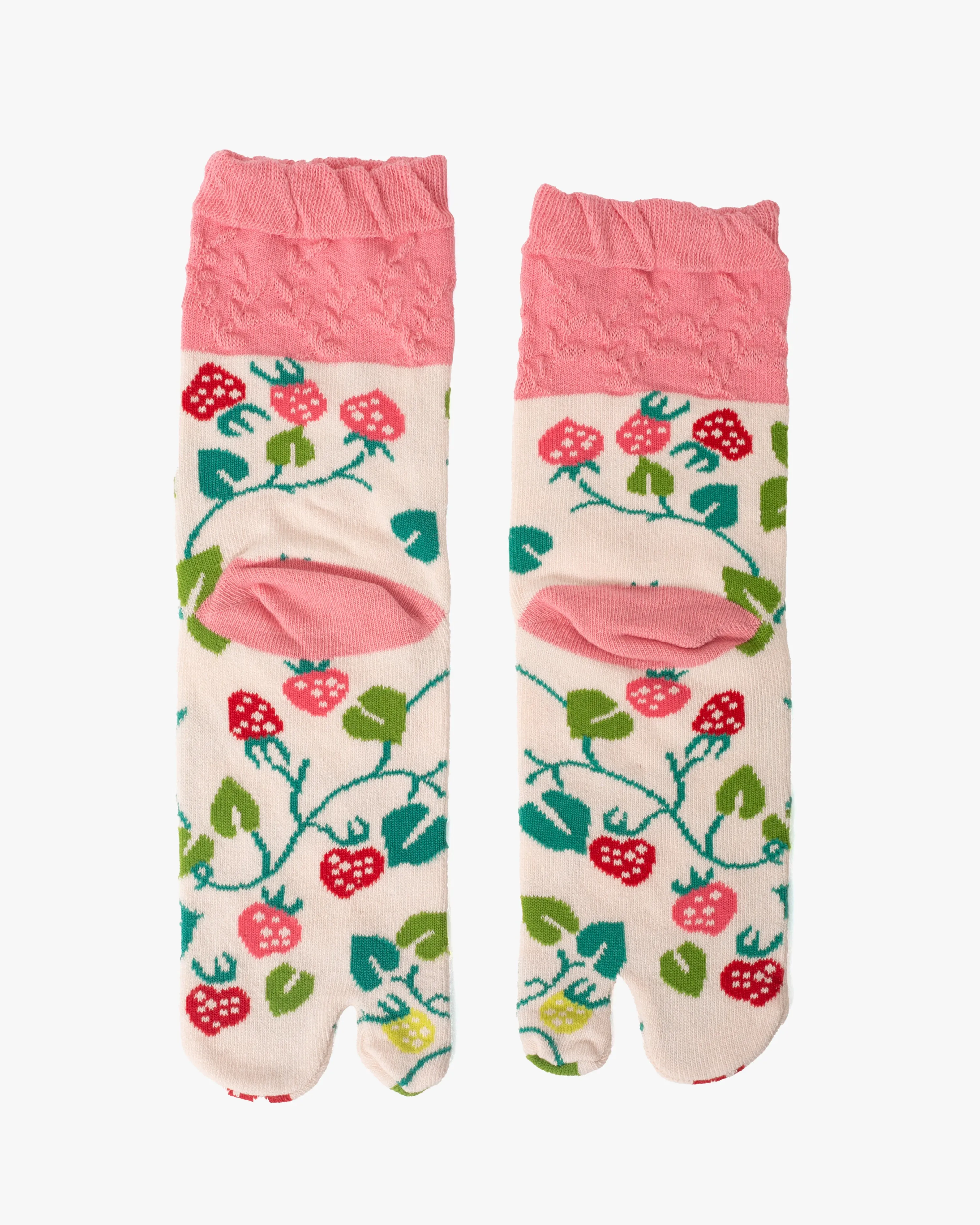 Kurochiku, Tabi Socks, Crew, White with Green and Red Berries- S/M sold by Kiriko product image thumbnail 2