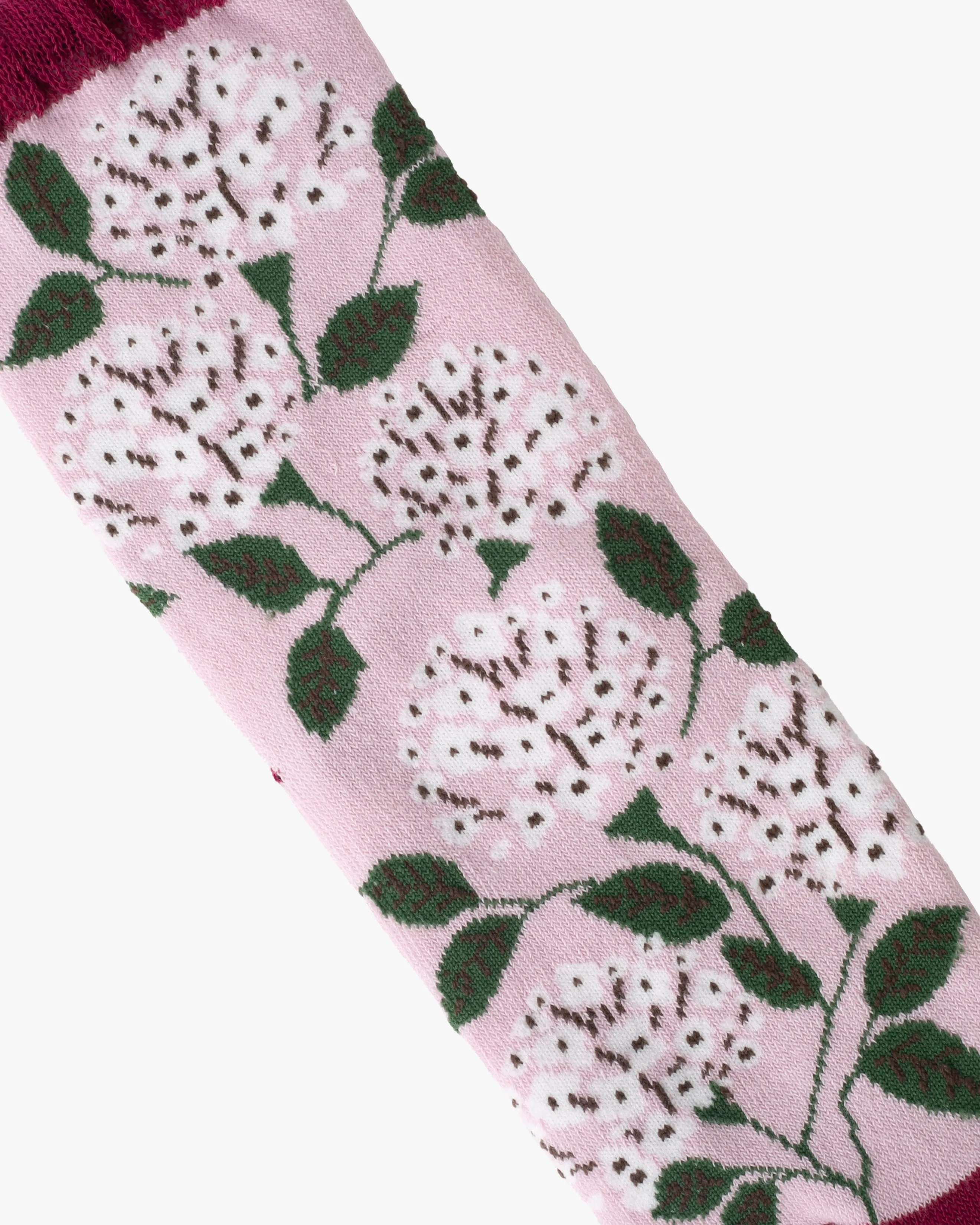 Kurochiku, Tabi Socks, Crew, Light Pink with White Wildflowers - S/M sold by Kiriko product image thumbnail 3