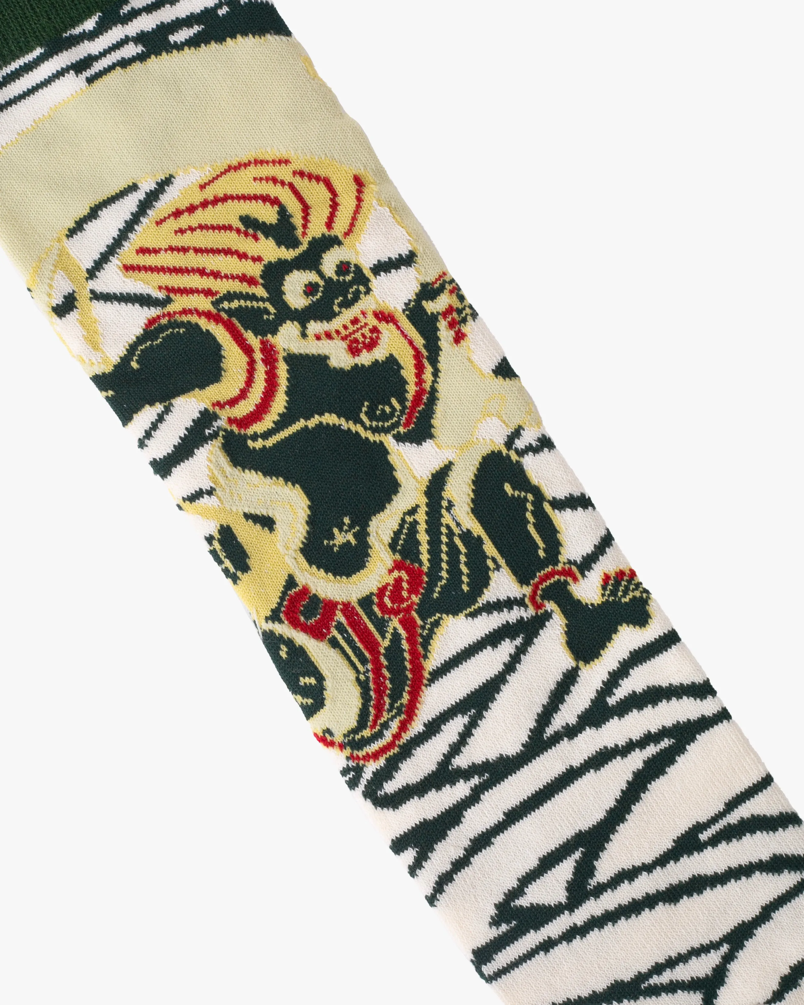 Kurochiku, Tabi Socks, Crew, Dark Green, Red and White Fujin M/L sold by Kiriko product image thumbnail 4