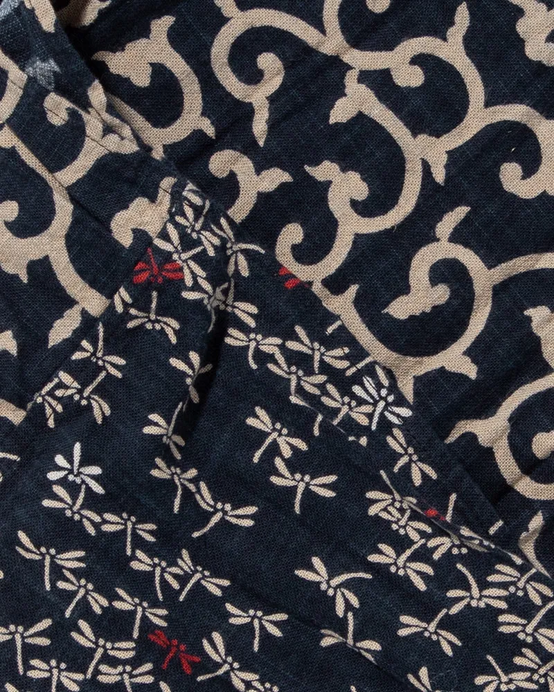 Kiriko Original Scarf, Kiji, Indigo Tonbo with Red and Karakusa sold by Kiriko product image thumbnail 4