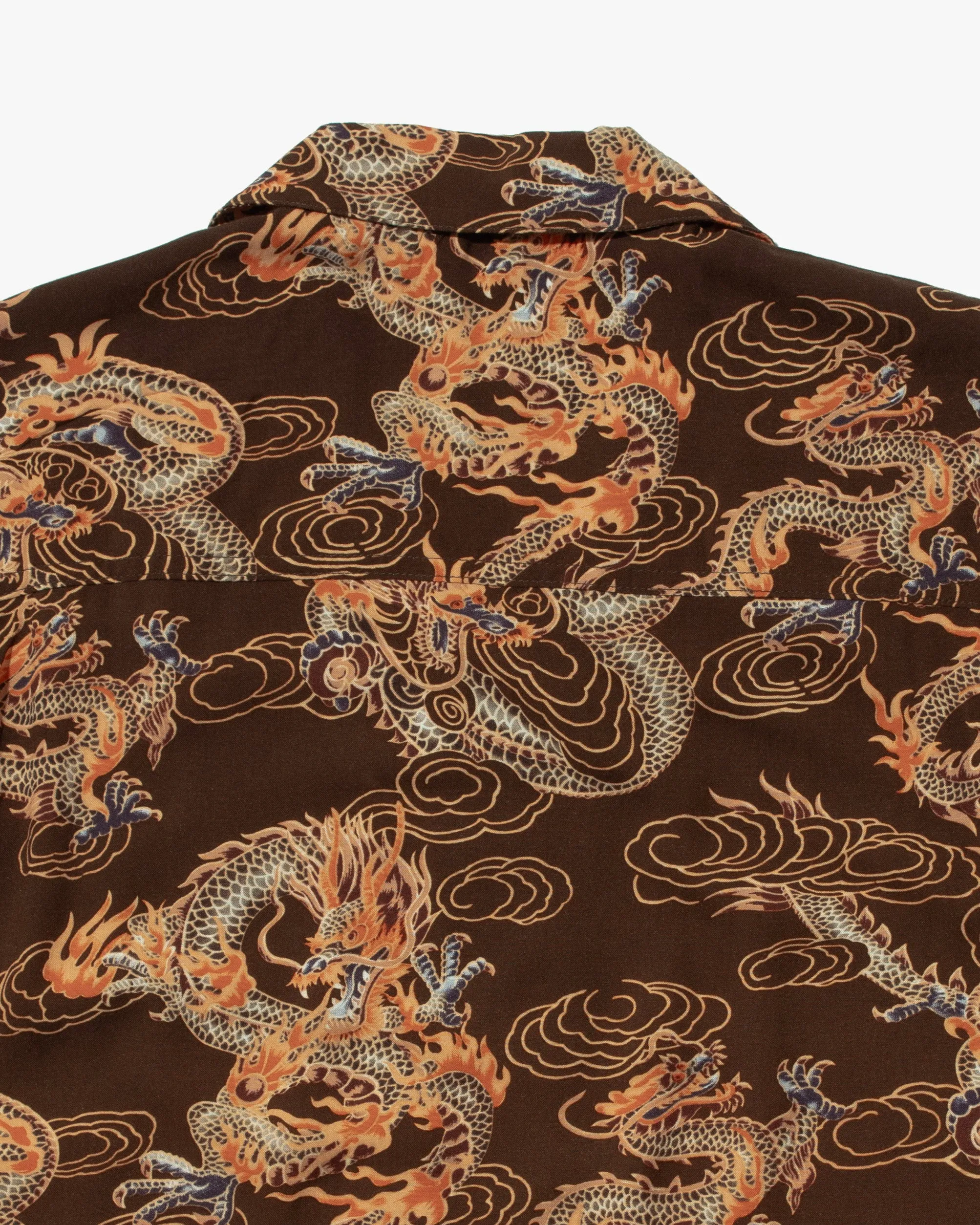 Japanese Repro Shirt, Short Sleeve Aloha Shirt, Styled By Originals Hawaiian Surf, Brown with Dragons - XL sold by Kiriko product image thumbnail 4
