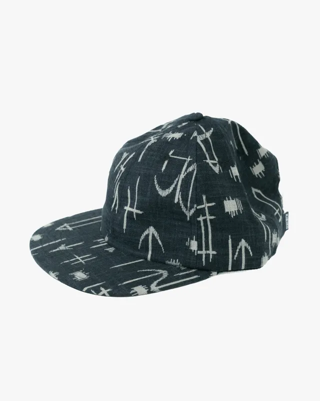 Kiriko Original Cap, 6-Panel Indigo Arrow with Solid Indigo Underbill sold by Kiriko