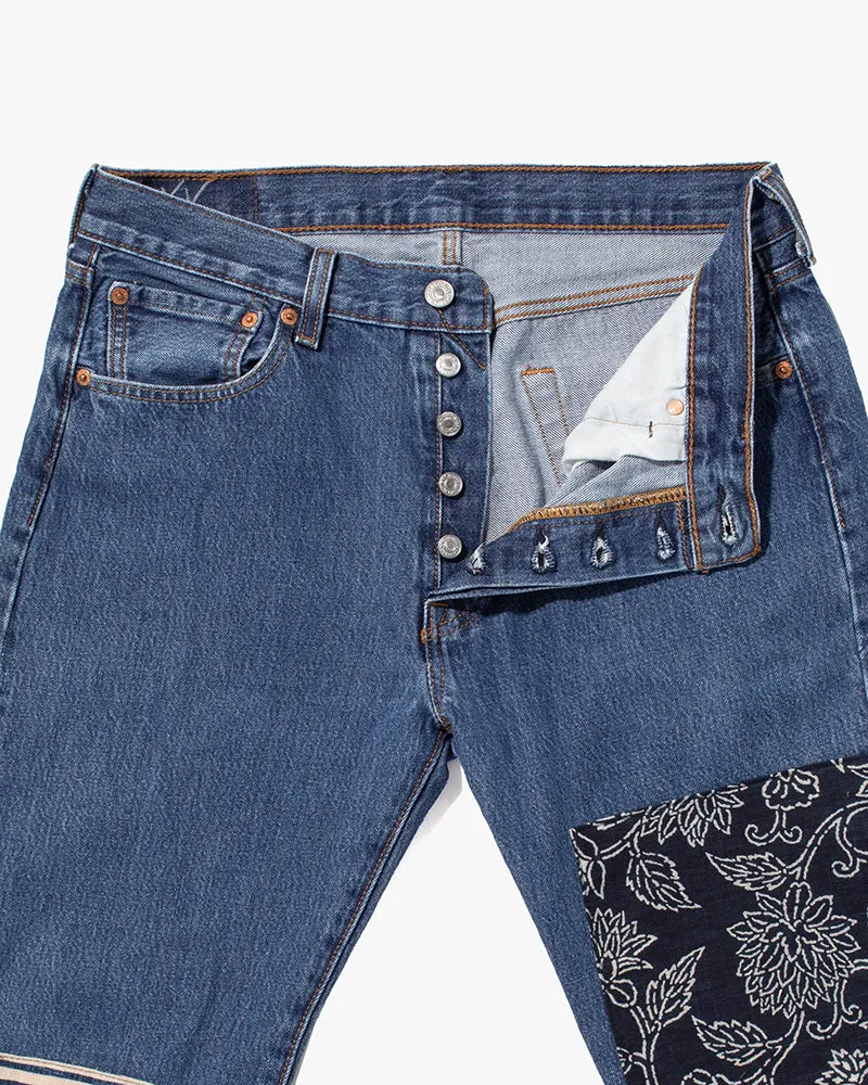 Kiriko Custom Patched Denim Jeans, Levi's Brand, 10 sold by Kiriko product image thumbnail 3