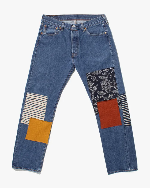 Kiriko Custom Patched Denim Jeans, Levi's Brand, 10 sold by Kiriko