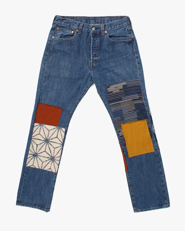 Kiriko Custom Patched Denim Jeans, Levi's Brand, 9 sold by Kiriko