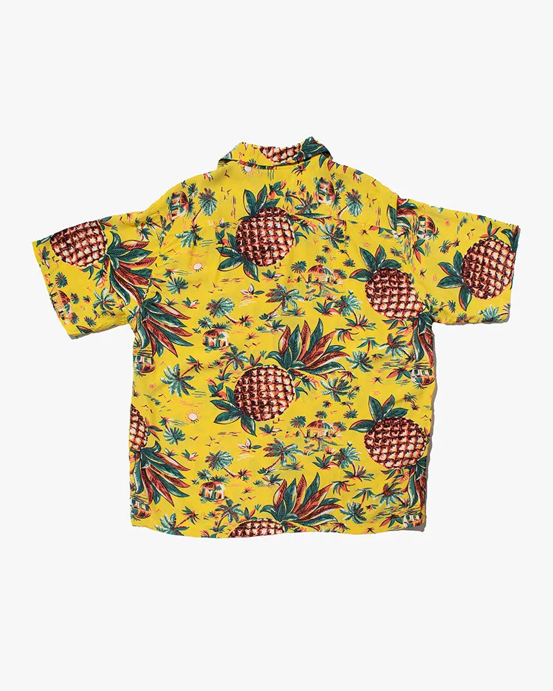 Japanese Repro, Short Sleeve Aloha Shirt, Pine McSwine, Yellow with Pineapple - M sold by Kiriko product image thumbnail 4