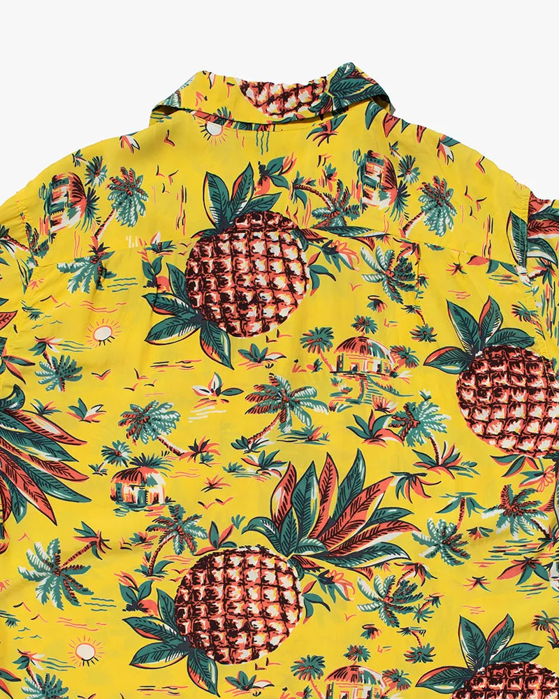 Japanese Repro, Short Sleeve Aloha Shirt, Pine McSwine, Yellow with Pineapple - M sold by Kiriko product image thumbnail 5