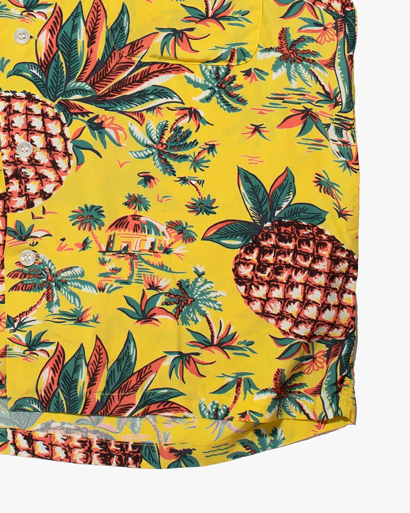 Japanese Repro, Short Sleeve Aloha Shirt, Pine McSwine, Yellow with Pineapple - M sold by Kiriko product image thumbnail 2