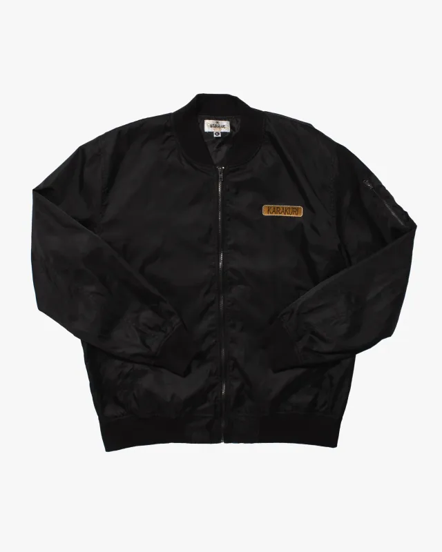 Japanese Repro, Karakuri, Black Bomber Jacket - Carp - XL sold by Kiriko