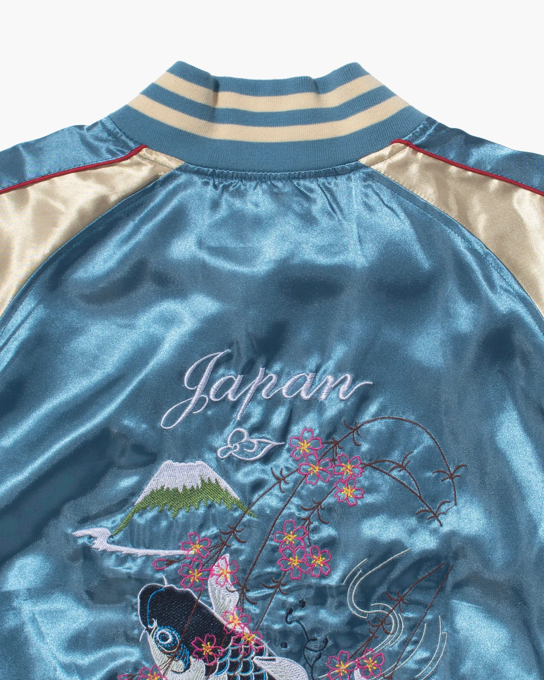 Japanese Repro Souvenir Jacket, Blue with Carp sold by Kiriko product image thumbnail 4