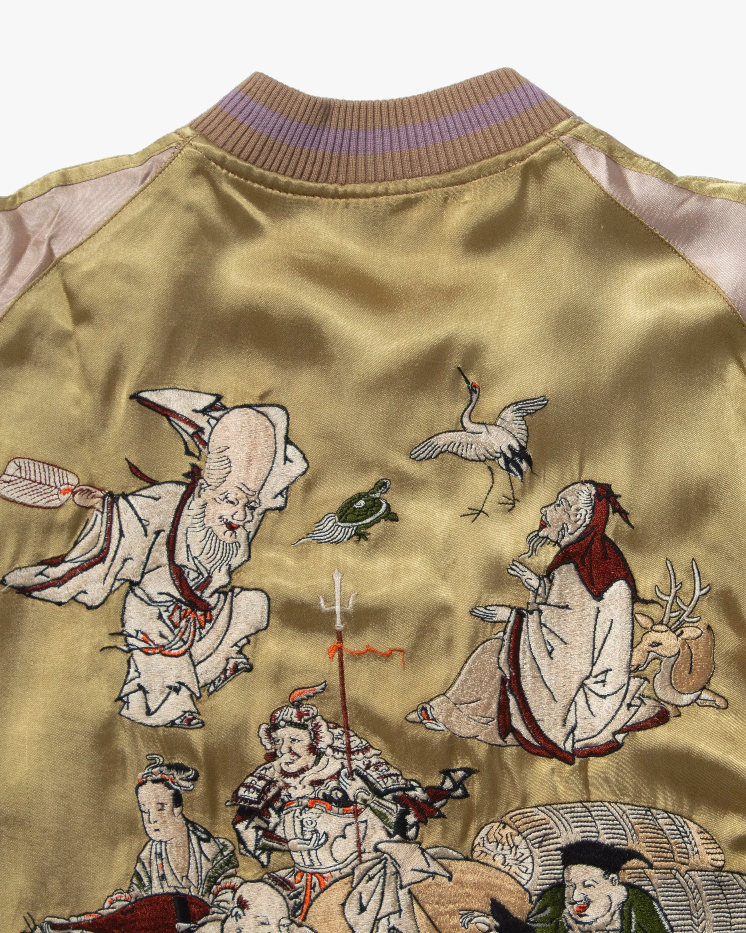 Japanese Repro Souvenir Jacket, Reversible, Gold with Fukujin and Animals sold by Kiriko product image thumbnail 4